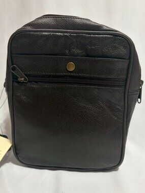 NWT Winn International Brown Leather Convertible Crossbody Organize Style # 6302